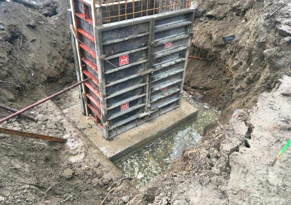 Executie estacada supratraversare rau Iza si conducta OL Dn 350mm gaz medie presiune, Sighetul Marmatiei